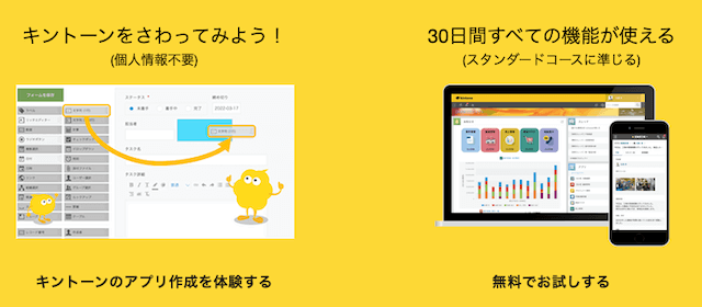 kintoneを試用する方法の一覧
